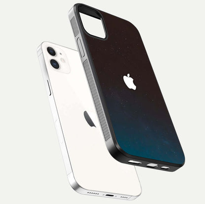 Green Emerald Apple Logo Glass Case for iphone-12 floating dual-view mockup showing glossy shine and premium color tone