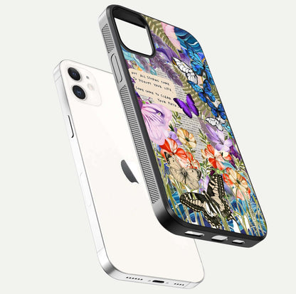 Storm Path Bloom Glass Case for iphone-12 floating dual-view mockup displaying gloss and pattern depth