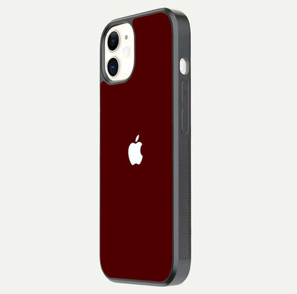 Apple Crimson Core Glass Case for iphone-12 side-angle shot showing camera bump alignment and glossy shine