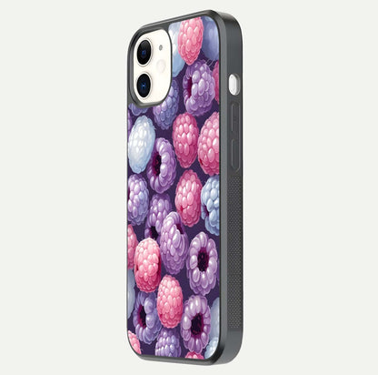 Berry Candy Pop Glass Case for iphone-12 side-angle image with bright color tones and smooth reflection