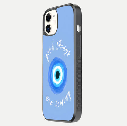 Bright Future Ahead Glass Case for iphone-12 side-angle image displaying edge smoothness and reflective surface