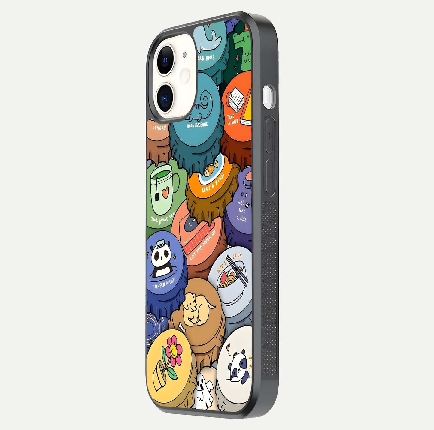 Coins Patterns Glass Case for iphone-12 side-angle photo capturing shine finish and curve glow