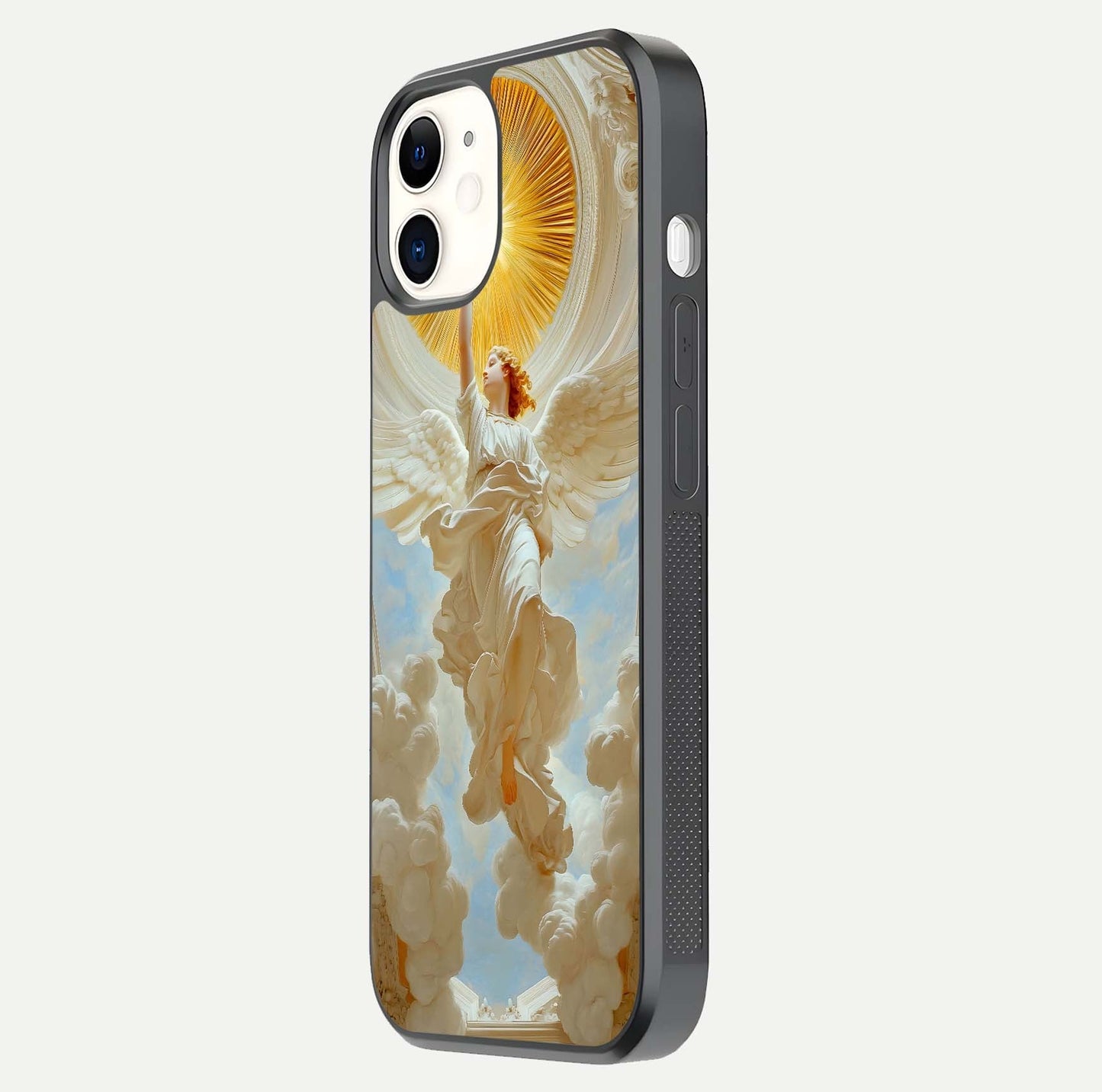 Divine Light Angel Glass Case for iphone-12 side-angle image capturing reflection shine and edge finish