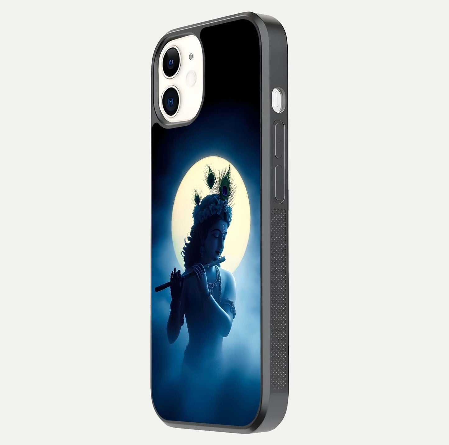 Divine Moon Flute Glass Case for iphone-12 side-angle image capturing reflection depth and soft color