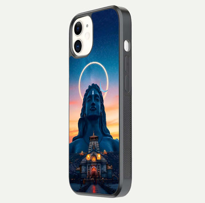 Eternal Shiva Aura Glass Case for iphone-12 side-angle image showing reflection clarity and rich tone