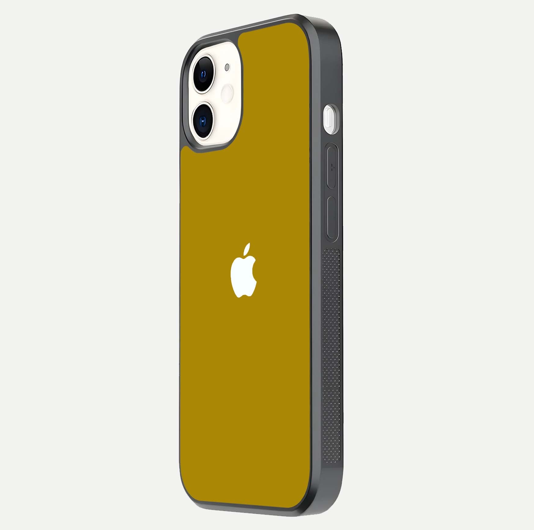 Golden Luxe Aura Glass Case for iphone-12 side-angle image showing reflection clarity and aura glow