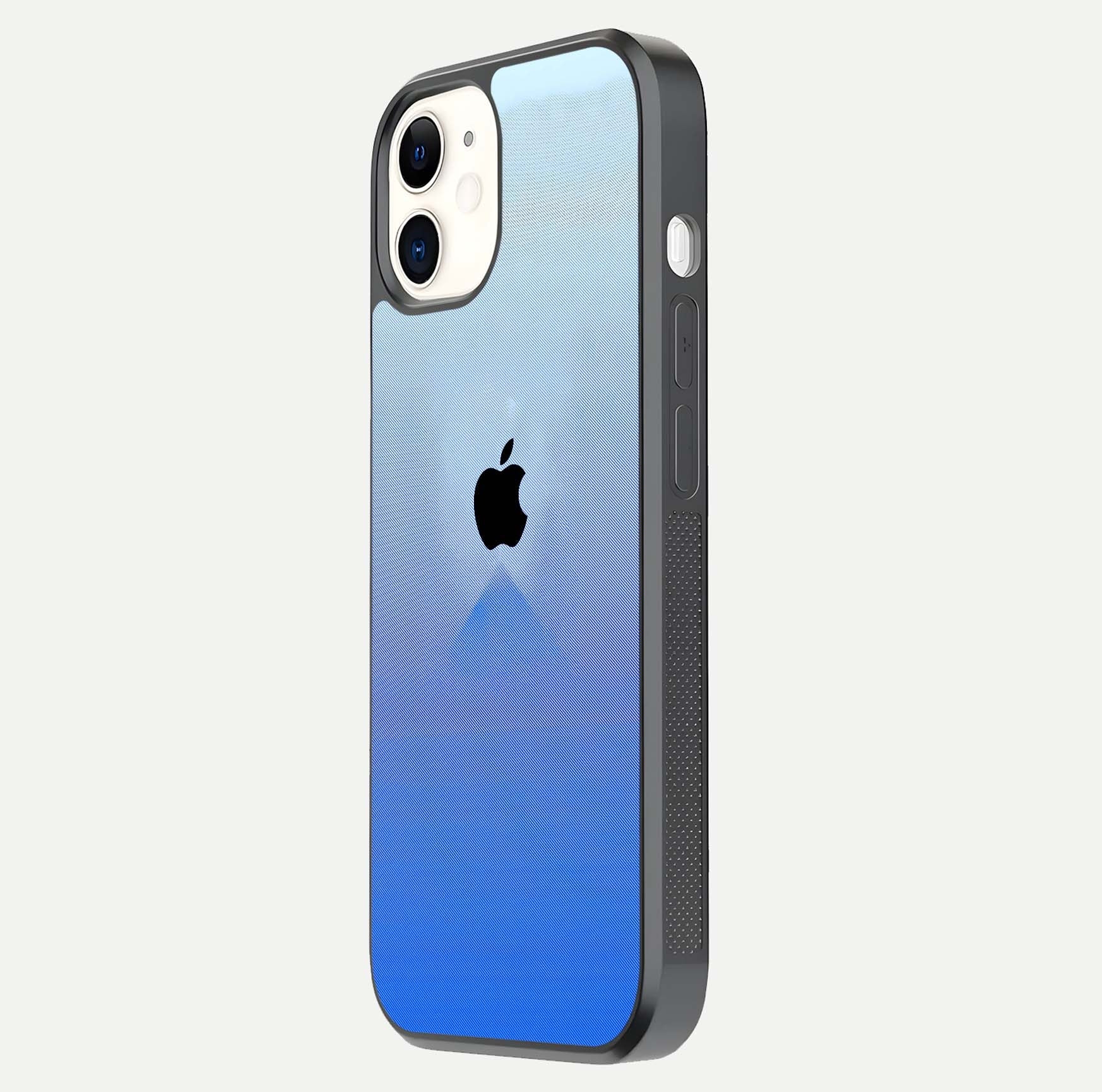 Gradient Apple Vibe Glass Case for iPhone 12 Mini side-angle image showing reflection glow and elegant surface