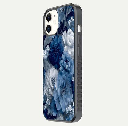Royal Bloom Garden Glass Case for iphone-12 side-angle image showing floral pattern, edges, and reflection