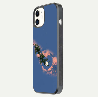 Sky Under Tree Glass Case for iphone-12 side-angle image showing shine, edge texture, and scenic detail