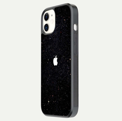 Starry Apple Galaxy Glass Case for iphone-12 side-angle image showing gloss and star pattern detail