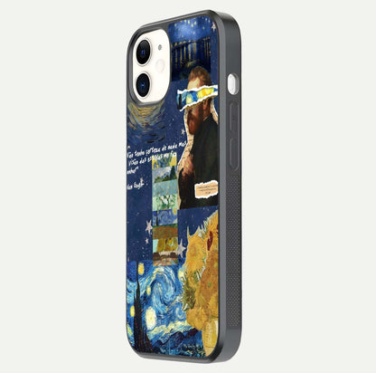 Starry Dream Vision Glass Case for iphone-12 side-angle image showing reflection and cosmic gradient tones
