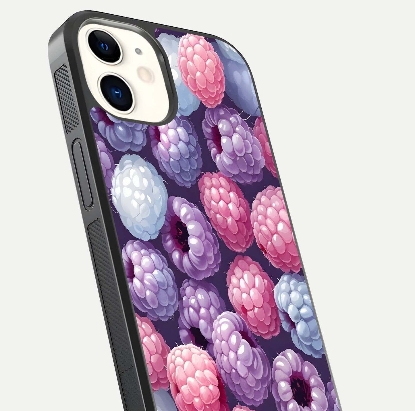 Berry Candy Pop Glass Case for iphone-12 close-up shot revealing candy-style texture and reflective surface