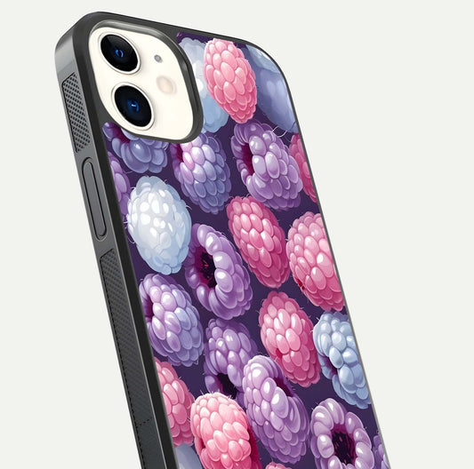 Berry Candy Pop Glass Case for iphone-12 close-up shot revealing candy-style texture and reflective surface