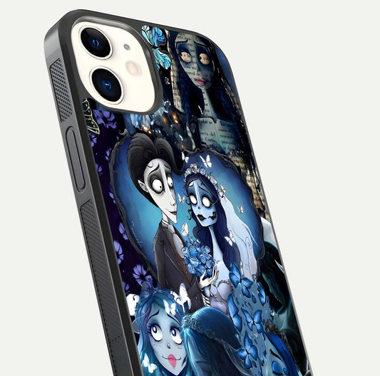 Butterfly Ghost Soul Glass Case for iphone-12 close-up shot showing ethereal wing patterns and reflection