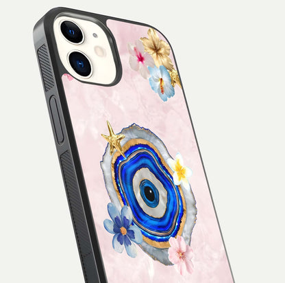Divine Aura Bloom Glass Case for iphone-12 close-up highlighting flower glow and reflection tone