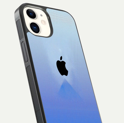 Gradient Apple Vibe Glass Case for iPhone 12 Mini close-up angled shot showing color transition and reflection brightness