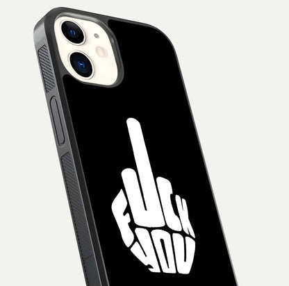 Rebel Mode On Glass Case for iphone-12 close-up angled shot highlighting reflective text and sharp design