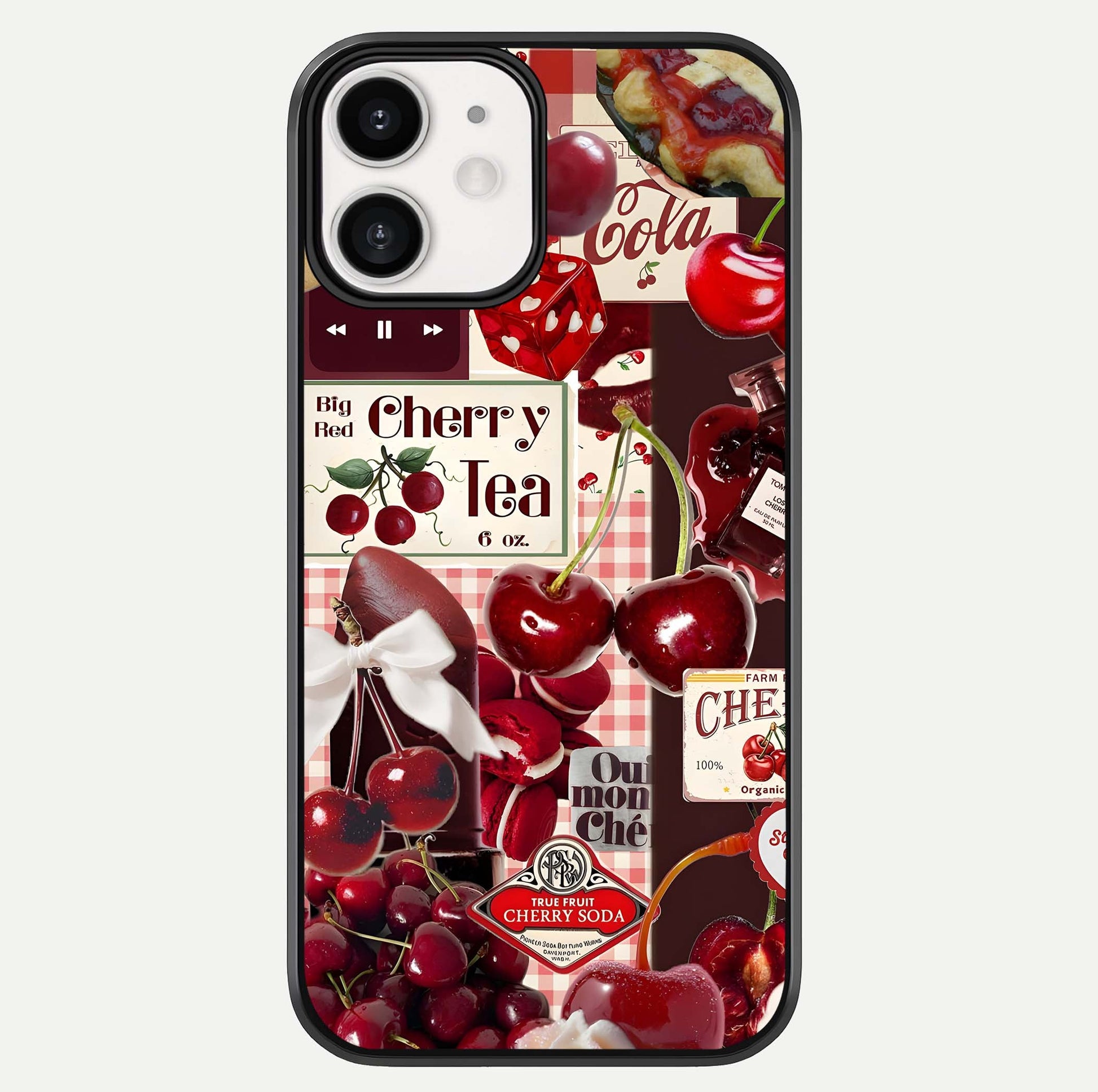 Aesthetic Cherry Tea Glass Case For iPhone 16 Pro by Custom World