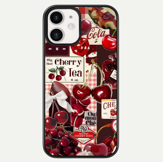 Aesthetic Cherry Tea Glass Case For iPhone 16 Pro by Custom World