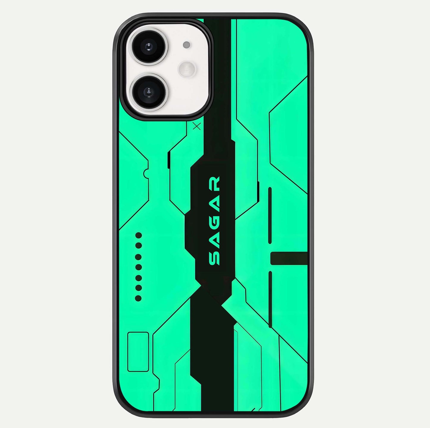Aqua Tech CYBERPUNK Custom Name Glass Case For iPhone 16 Pro by Custom World