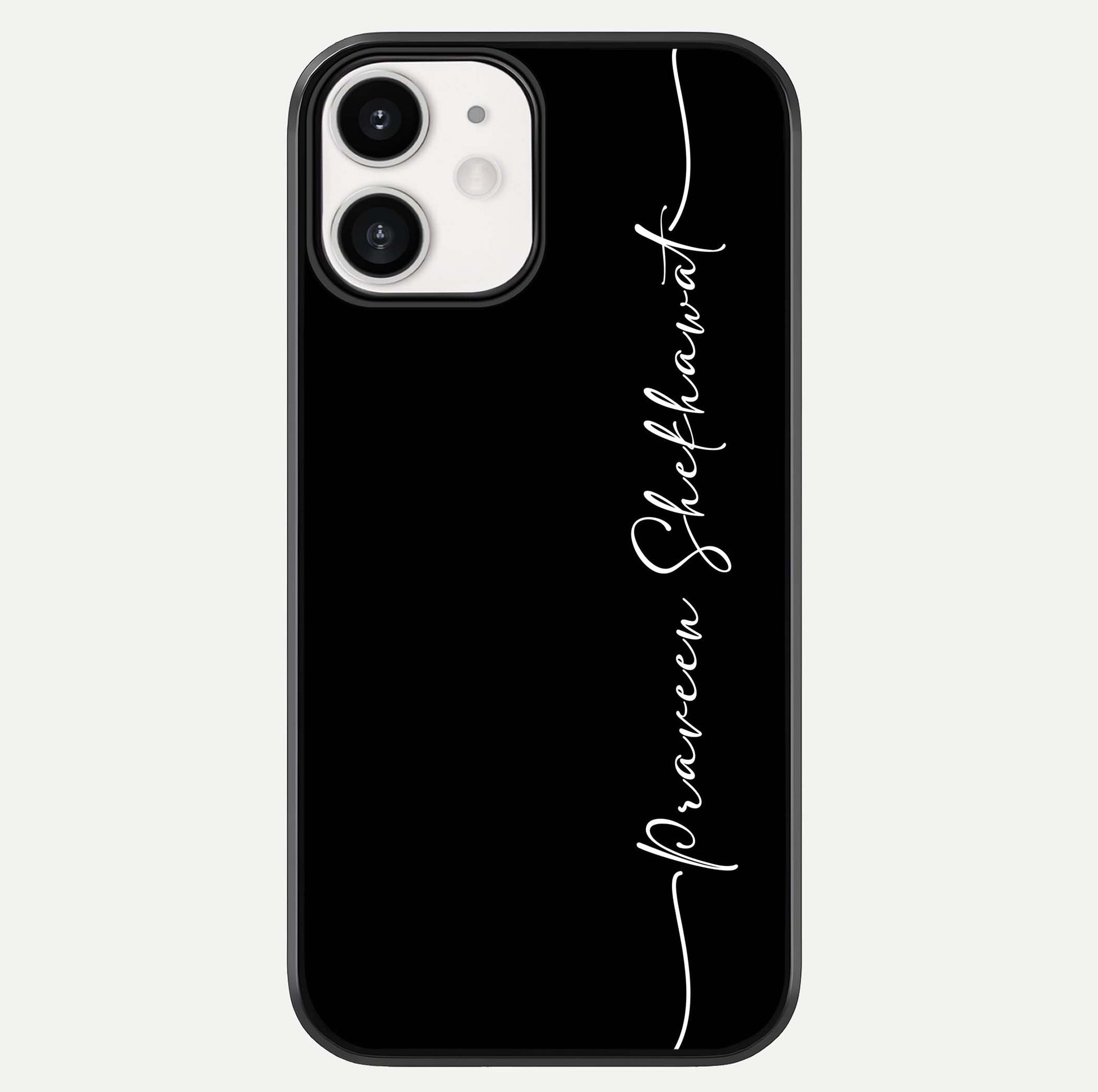 Black Tune Custom Name Glass Case For iPhone 12 Mini by Custom World