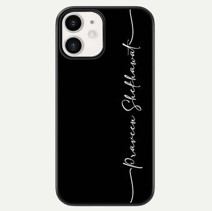 Black Tune Custom Name Glass Case For iPhone 12 Mini by Custom World