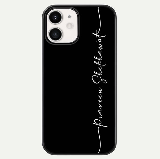Black Tune Custom Name Glass Case For iPhone 12 Mini by Custom World