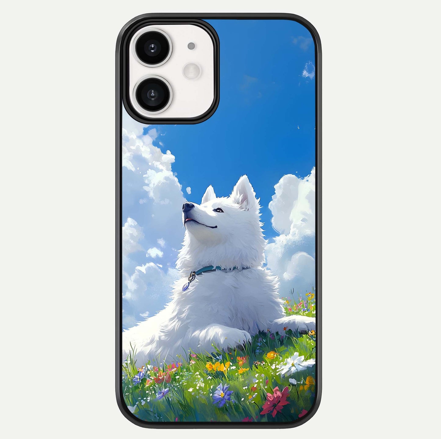Blissful Cloud Pup Glass Case For iPhone 16 Pro by Custom World