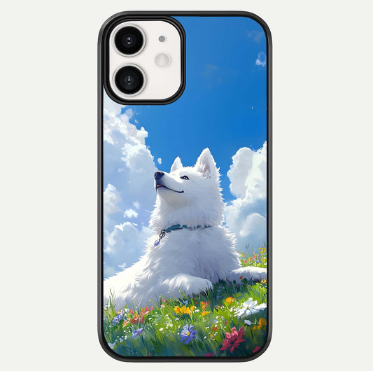 Blissful Cloud Pup Glass Case For iPhone 16 Pro by Custom World