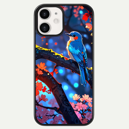 Blooming Spendor Bird Glass Case For iphone-12 by Custom World