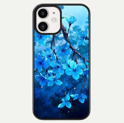 Blue Blossoms Branch Glass Case For iphone-12 by Custom World