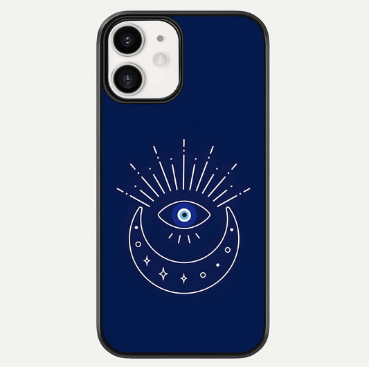 Blue Evil Eye Glass Case For iphone-12 by Custom World