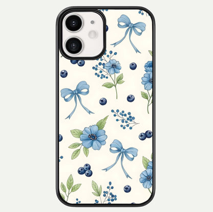 Blue Flower & Bow Glass Case For iphone-12 by Custom World