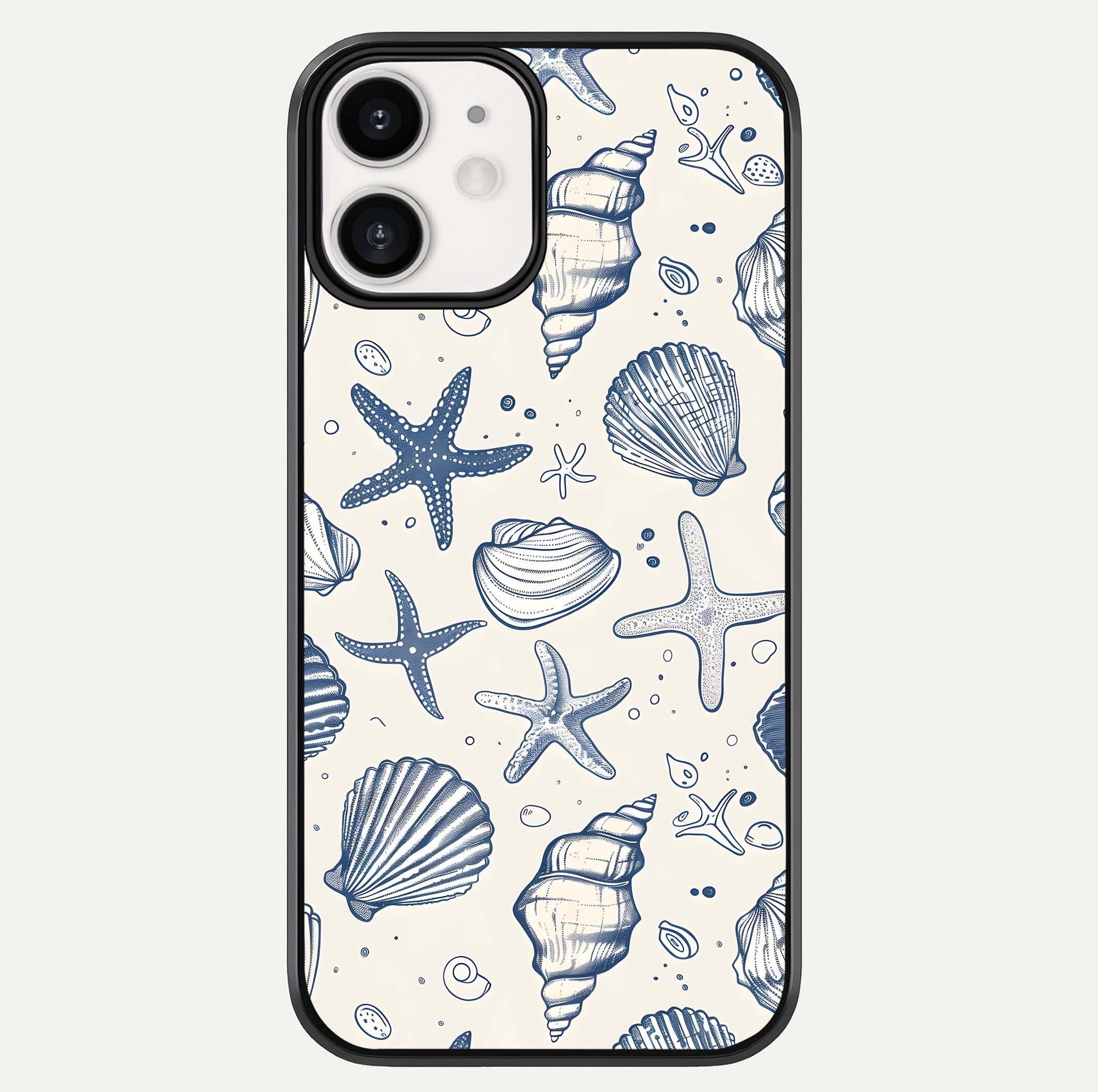 Blue Ocean Outline Glass Case For iphone-12 by Custom World