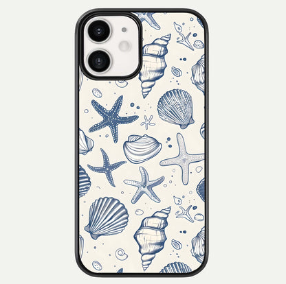 Blue Ocean Outline Glass Case For iphone-12 by Custom World