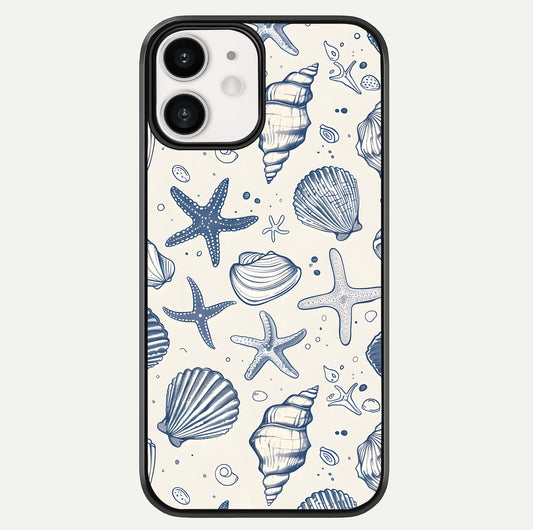 Blue Ocean Outline Glass Case For iphone-12 by Custom World