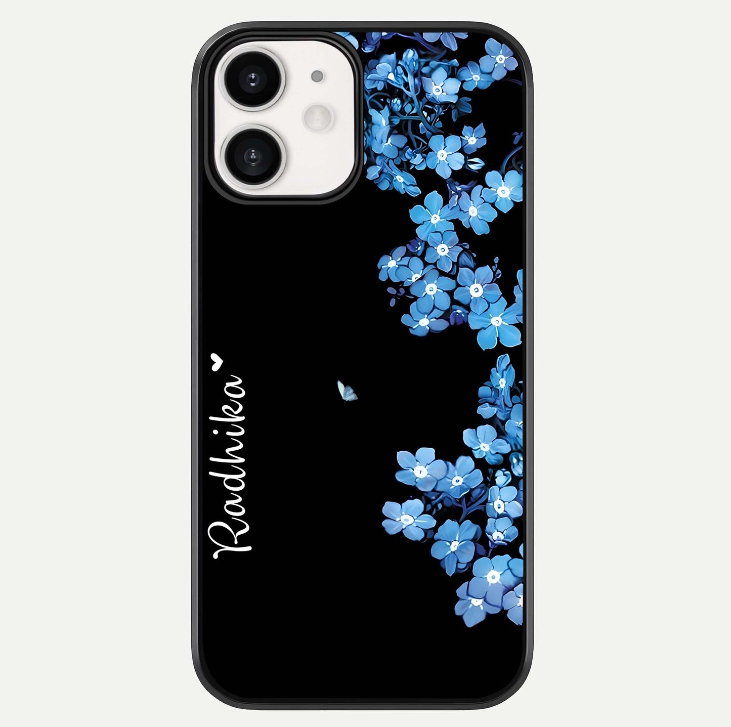 Blue Petal Dream Custom Name Glass Case For iphone-12 by Custom World