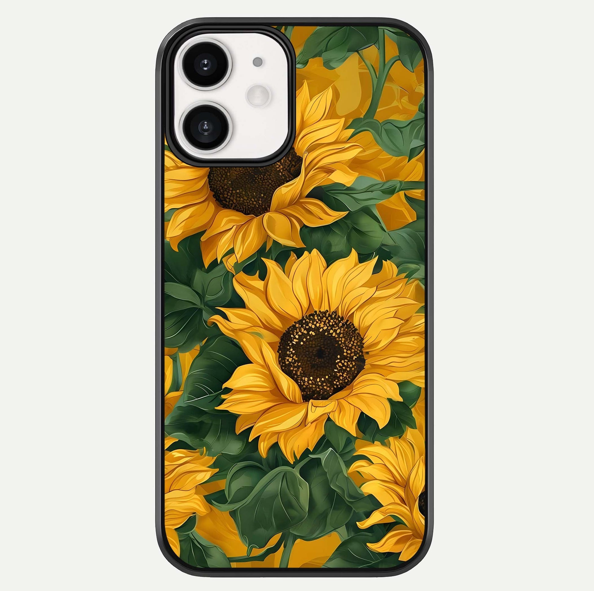 Bright Sunflower Bloom Glass Case For iphone-12 by Custom World