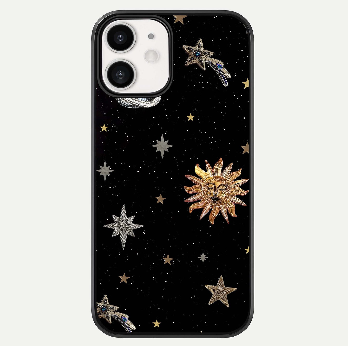 Celestial Moon With Stars Glass Case For iphone-12 by Custom World