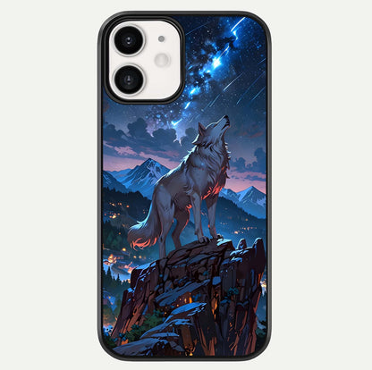 Celestial Wolf Howl Glass Case For iphone-12 by Custom World
