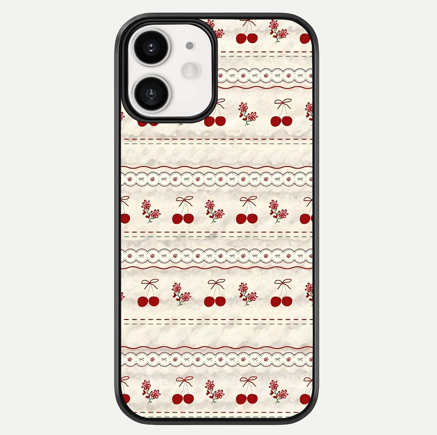 Cherry Bloom Charm Glass Case For iphone-12 by Custom World