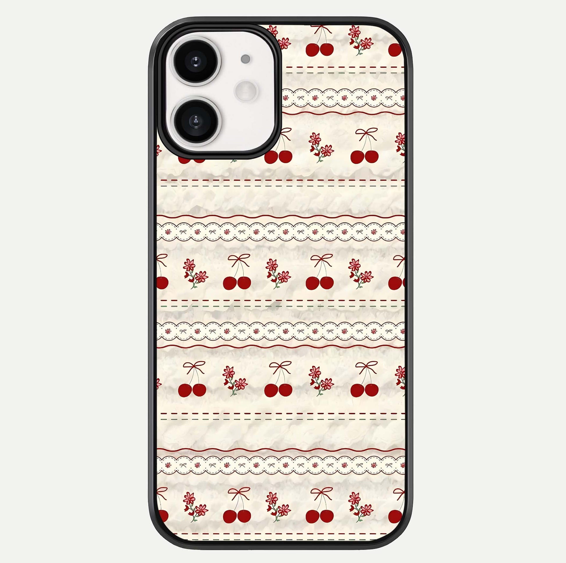Cherry Bloom Charm Glass Case For iphone-12 by Custom World