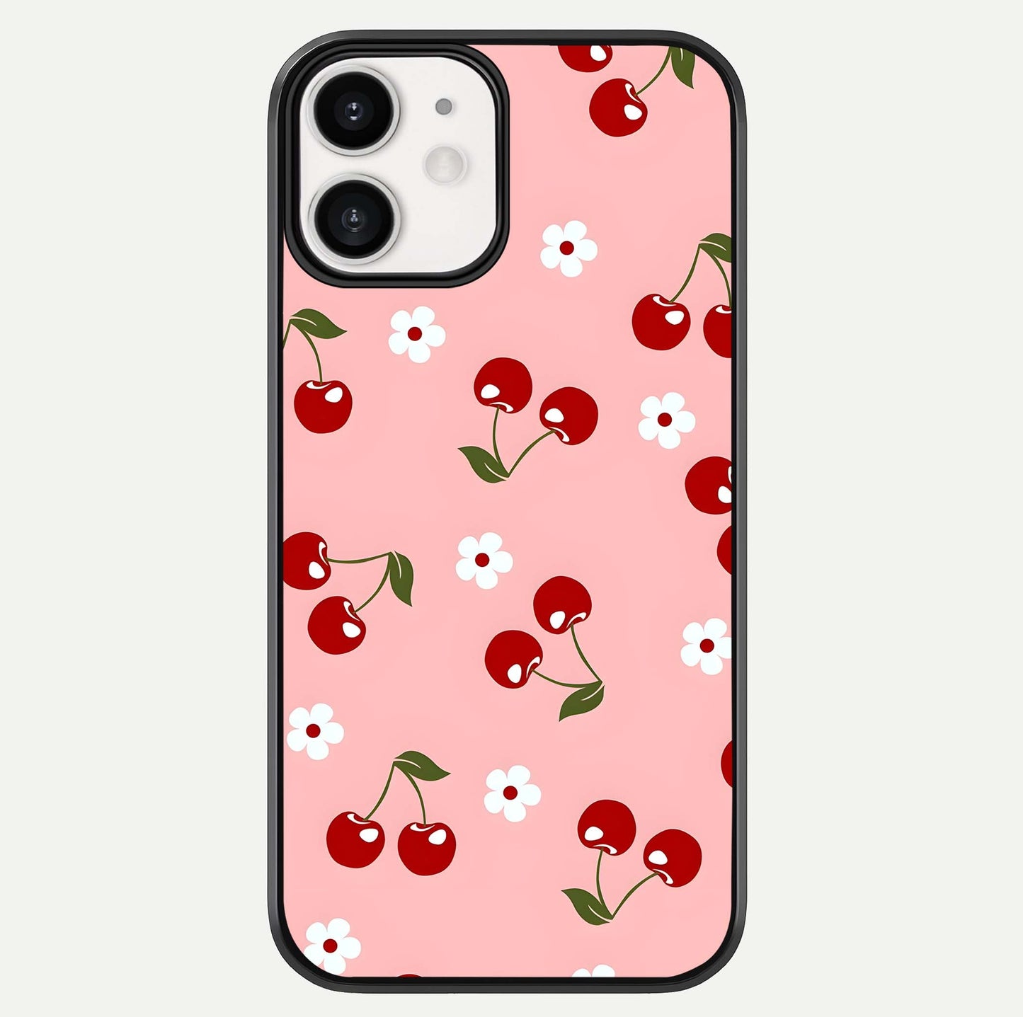 Cherry Love Mood Glass Case For iphone-12 by Custom World