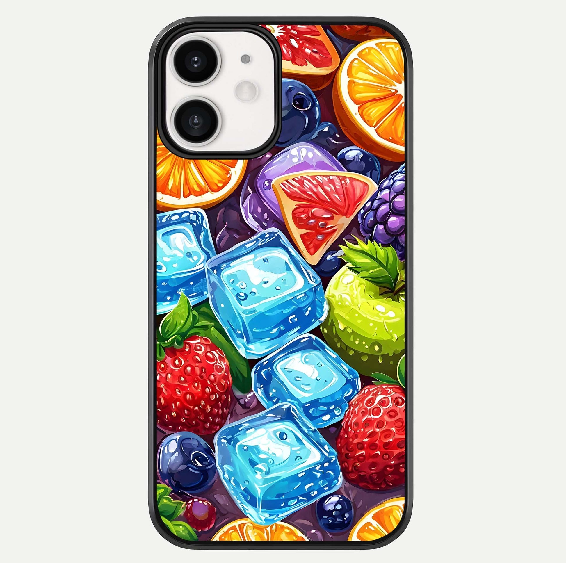 Colorful Fruits With Ice Glass Case For iphone-12 by Custom World