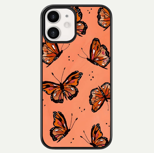 Coral Wing Butterfly Glass Case For iphone-12 by Custom World