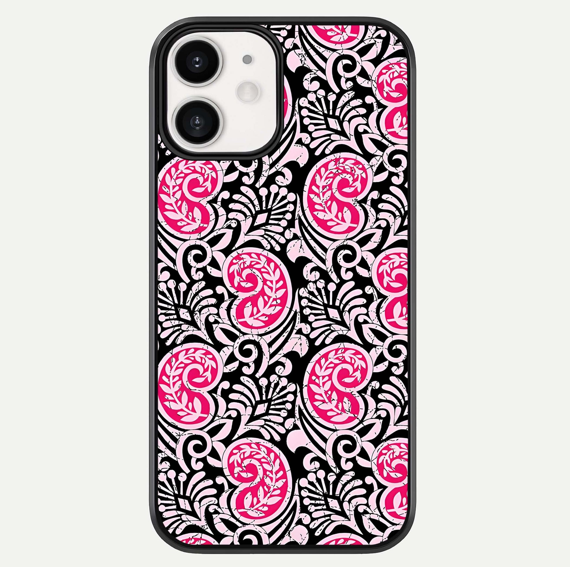 Crimson Paisley Charm Glass Case For iphone-12 by Custom World