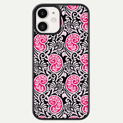 Crimson Paisley Charm Glass Case For iphone-12 by Custom World