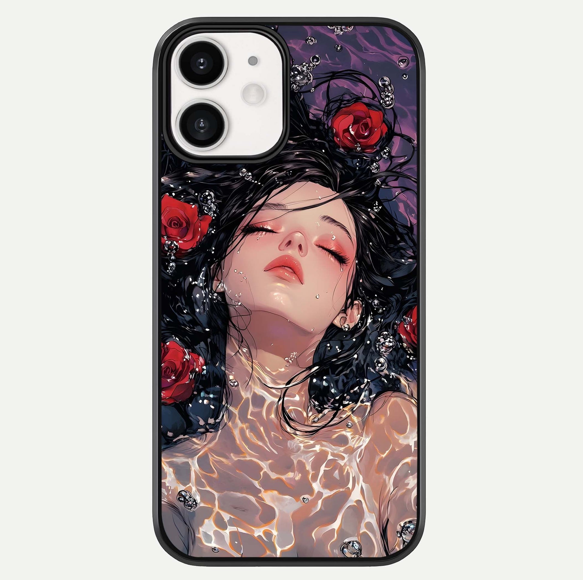 Crimson Rose Serenity Glass Case For iphone-12 by Custom World