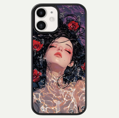 Crimson Rose Serenity Glass Case For iphone-12 by Custom World