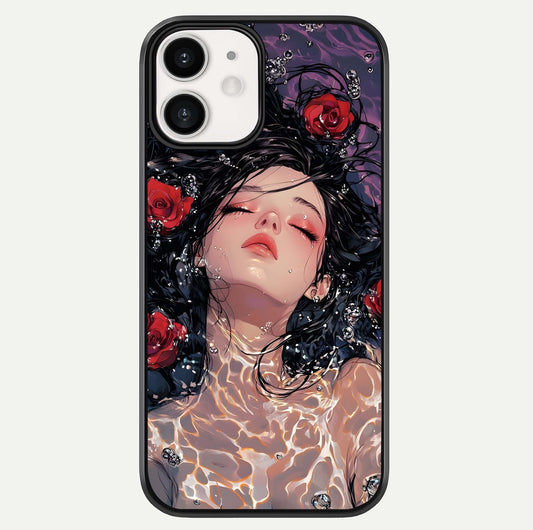 Crimson Rose Serenity Glass Case For iphone-12 by Custom World